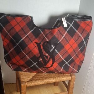 Victoria's Secret Red and Black Plaid Bag